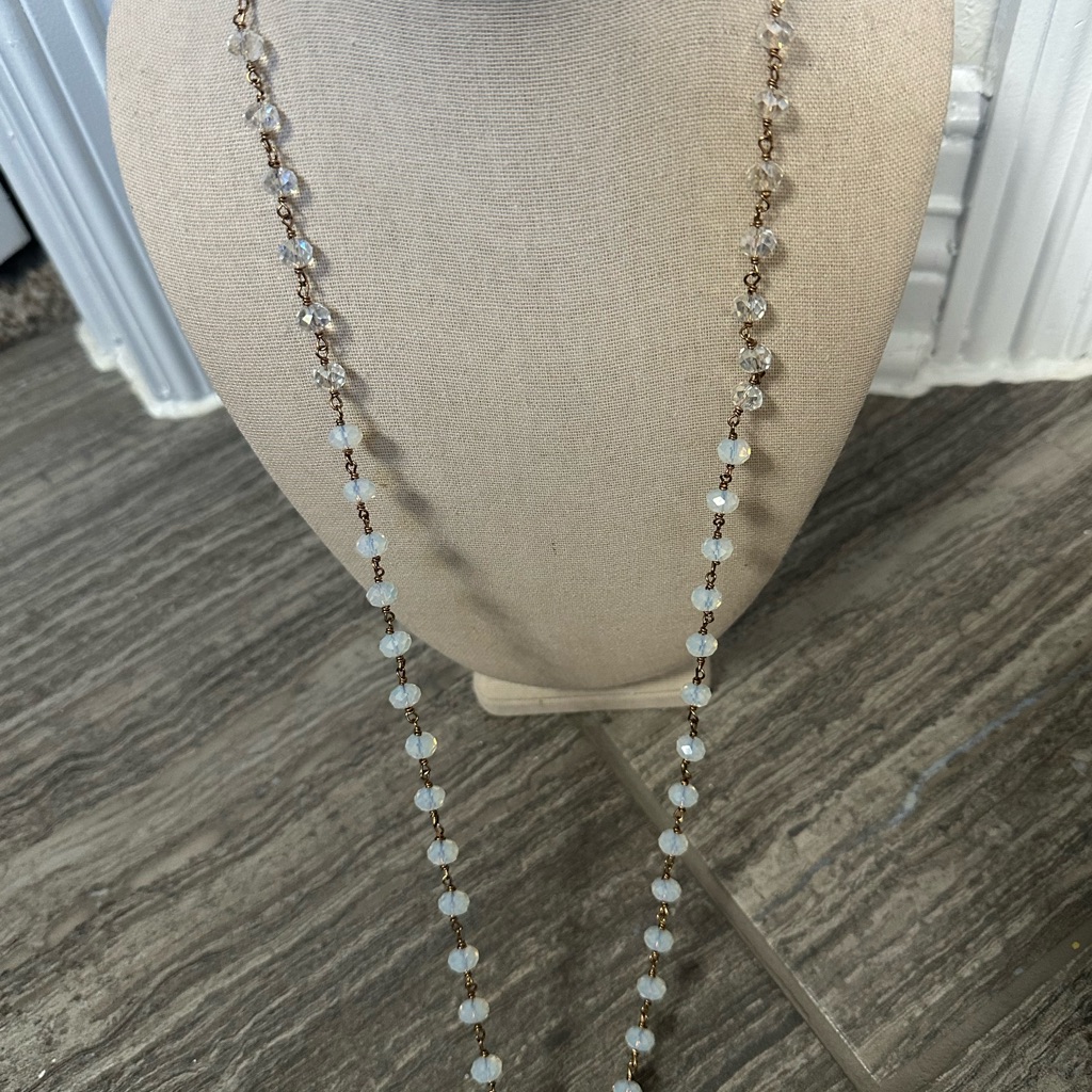 Gold And White Cascading Necklace With Timeless Design